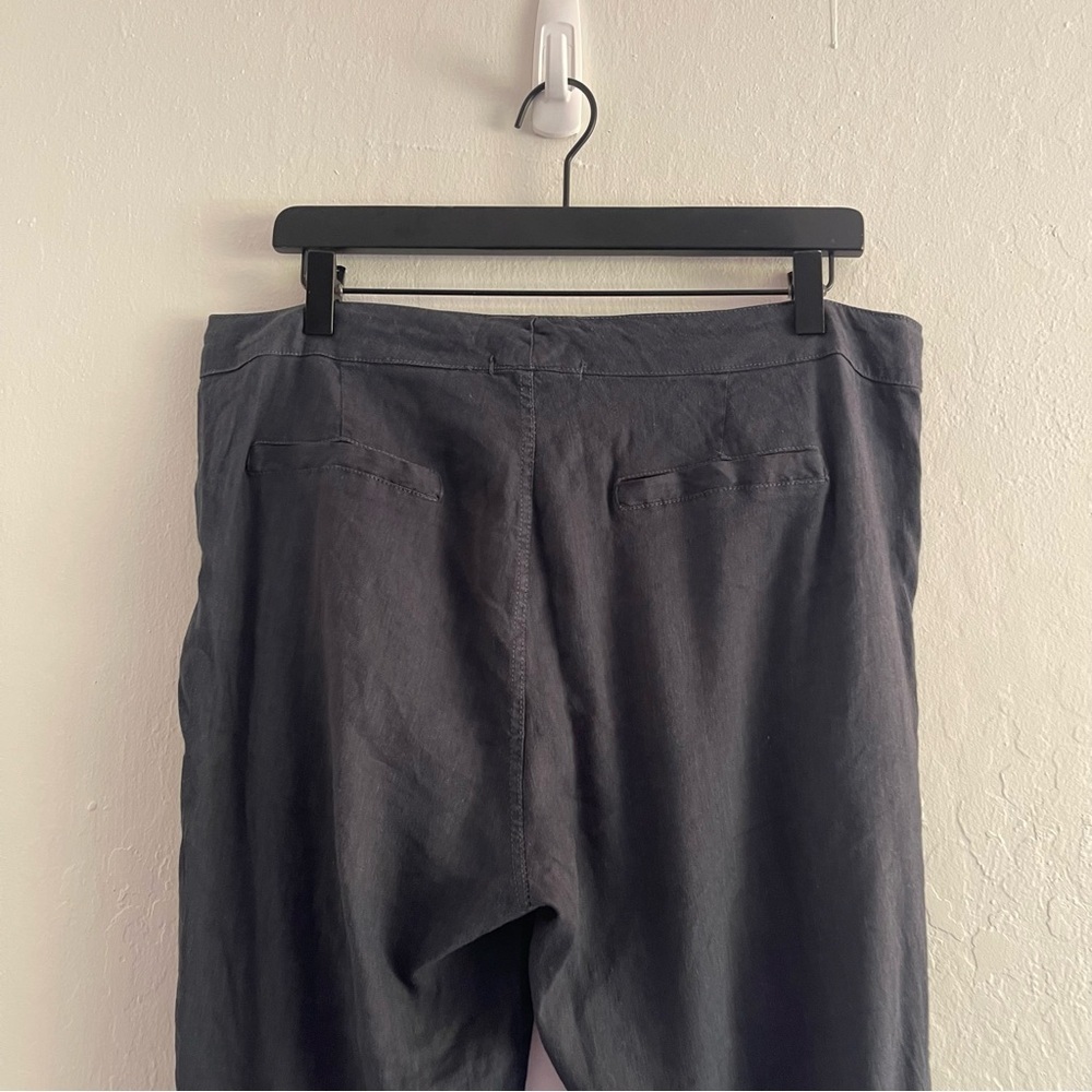 NWT XCVI Dark Blue Lightweight Cuffed Pants Linen Blend Women's Size Large - Picture 7 of 11